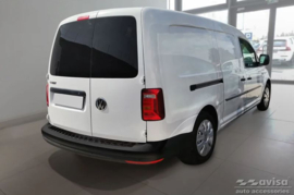 Matzwart Aluminium Achterbumperprotector passend voor Volkswagen Caddy 2004-2015 & FL 2015-2020 'Riffled Plate'