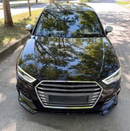 Oneway Voorspoilerlip passend voor Audi S3 Sportback 8V Facelift 2016-2020 - Glanzend zwart