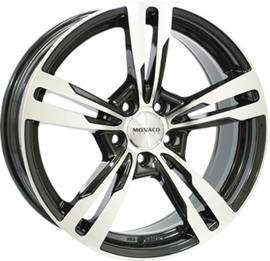 MONACO WHEELS GP4 19inch 8,5j 5/112 ET35 Naaf 66,5mm Zwart Glans / Gepolijst