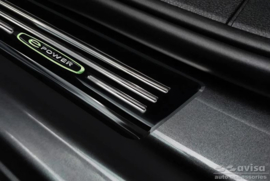 Zwart glanzend RVS Instaplijsten passend voor Volkswagen Caddy V 2020- 'E-Power' - 2-delig
