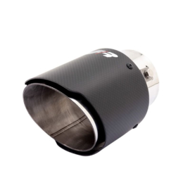 Simoni Racing Uitlaatsierstuk Rond/Schuin Mat-Carbon+RVS - Ø102xL155mm - Montage 50-76mm
