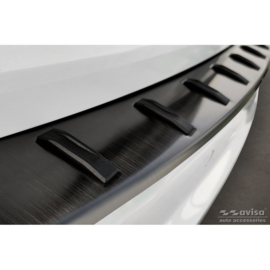 Zwart RVS Achterbumperprotector passend voor Audi A4 Avant B9 (incl. S-Line) 2015-2019 & Facelift 2019- 'STRONG EDITION'