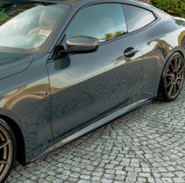 Oneway Set Sideskirts passend voor BMW 4-Serie G22/G23 Coupe/Cabrio M-Pack/M440i 2020-2024 & Facelift 2024- - Glanzend zwart