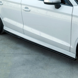 Oneway Set Sideskirts passend voor Audi S3 8V/8V Facelift Sedan/Cabrio 2013-2020 - Glanzend zwart