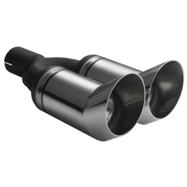 Ulter Sport Uitlaatsierstuk - Dubbel Rond DTM Race Ø80mm - Lengte 260mm - Montage ->50mm - RVS