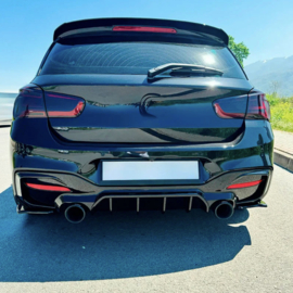 Oneway Achterbumperskirts (Hoeken) passend voor BMW 1-Serie F20/F21 M-Power Facelift 2015-2019 - Glanzend zwart