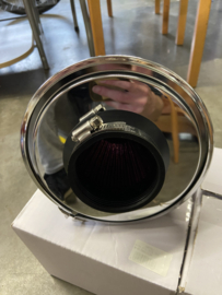 Air Filter 76mm Carbon Look/Chrome/Rood
