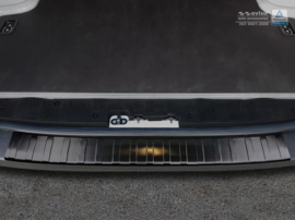 Zwart RVS Achterbumperprotector passend voor Volkswagen Crafter & MAN TGE 2017- 'Ribs'