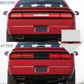 VLAND LED-achterlichten voor 2008-2014 Dodge Challenger met oranje sequentiële richtingaanwijzers Gerookt (oranje richtingaanwijzers)