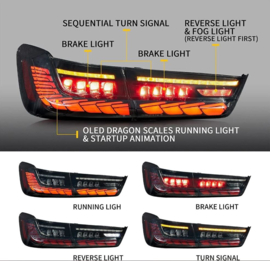 VLAND LED-achterlichten voor 2019-2023 BMW 3-serie G20 W / sequentiële oranje richtingaanwijzers Achterlichten Kleur: Rood en gerookt (oranje richtingaanwijzers)