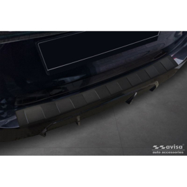 Matzwart RVS Achterbumperprotector passend voor BMW 3 Serie Touring (G21) Facelift 2022- met M-Pakket 'Ribs'