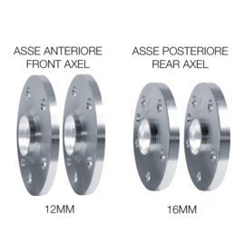 Simoni Racing Aluminium Spoorverbreder Set - 2x12mm(VA) - 2x16mm(AA) (Naaf 72,6mm) inclusief wielbouten - passend voor BMW diversen