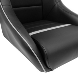 Sportstoel 'Classic RS' - Zwart/Grijs Kunstleder - Vaste rugleuning + Geïntegreerde hoofdsteun - incl. sledes