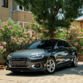 Oneway Voorspoilerlip passend voor Audi A4 (B9) Sedan/Avant Facelift 2019-2024 - Glanzend zwart