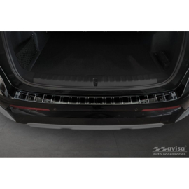 Zwart-Chroom RVS Achterbumperprotector passend voor BMW X1 U11 / U11 xLine 2022- 'Ribs'
