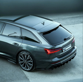 Oneway Achterbumperskirt (Diffuser) passend voor Audi A6 S-Line/S6 C8 (Sedan/Avant) 2018- - Glanzend zwart