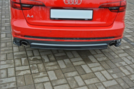 Maxton Design CENTRALE ACHTERSPLITTER AUDI A4 B9 S-LINE Gloss Black
