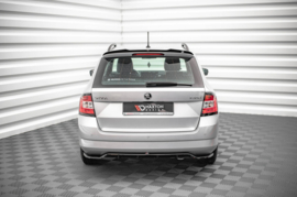 Maxton Design CENTRALE ACHTERSPLITTER (MET VERTICALE SPIJLEN) SKODA FABIA COMBI MK3 Gloss Black
