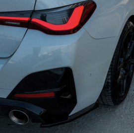 Oneway Achterbumperskirts (Hoeken) passend voor BMW 4-Serie G26 M-Pack/M440i 2021- - Glanzend zwart