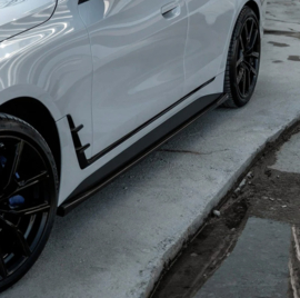 Oneway Set Sideskirts passend voor BMW i4 G26 M-Pack 2021- & 4-Serie G26 M-Pack/M440i 2021-- - Glanzend zwart