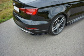 Maxton Design ZIJSPLITTERS ACHTER AUDI S3 / A3 S-LINE 8V FL SEDAN Gloss Black