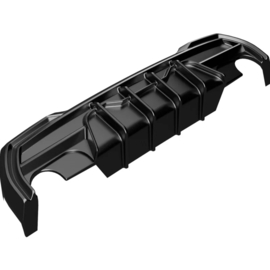 Oneway Achterbumperskirt (Diffuser) passend voor BMW 1-Serie F40 M-Pack/M135i (enkele uitlaat L/R) 2019- - Glanzend zwart