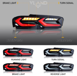 VLAND LED-achterlichten voor 2019-2024 Chevrolet Camaro Kleur: Helder gerookt