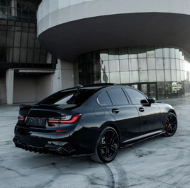 Oneway Achterbumperskirts (Hoeken) passend voor BMW 3-Serie G20/G21 M-Pack 2018-2022 - Glanzend zwart