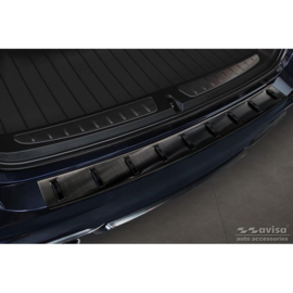 Zwart RVS Achterbumperprotector passend voor BMW 3-Serie (F31) Touring (incl. M-Pakket) 2012-2015 & Facelift 2015-2019 'STRONG EDITION'