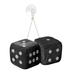 Simoni Racing Microfibre Big Dices 10x10cm - Zwart - Set à 2 stuks