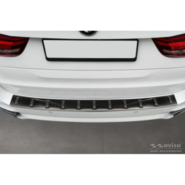 Zwart RVS Achterbumperprotector passend voor BMW X5 F15 (incl. M-Pakket) 2013-2018 'STRONG EDITION'