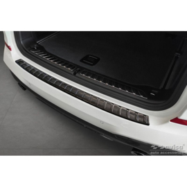 Zwart RVS Achterbumperprotector passend voor BMW X3 G01 M-Pakket 2017-2021 & Facelift 2021- Incl. M Competition 2019-2021 'Ribs'