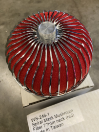 Air Filter 76mm Chroom/Rood