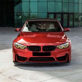 Oneway Voorspoilerlip passend voor BMW M3 F80 2014-2018 - Glanzend zwart
