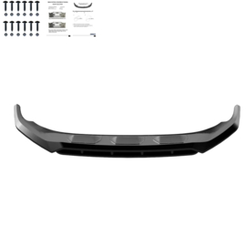 Oneway Voorspoilerlip passend voor Audi Q7 S-Line MK2 Facelift 2019- - Glanzend zwart