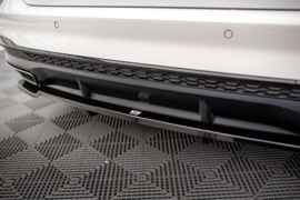 Maxton Design CENTRALE ACHTERSPLITTER (MET VERTICALE SPIJLEN) AUDI A4 S-LINE B9 FACELIFT Gloss Black
