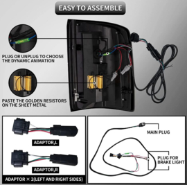 VLAND LED achterlichten Voor 2014-2018 Chevrolet Silverado 1500 2500HD 3500HD