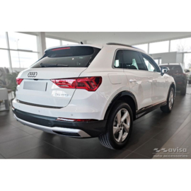 Zwart RVS Achterbumperprotector passend voor Audi Q3 II 2019- incl. S-Line 'Ribs'