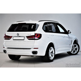 Zwart RVS Achterbumperprotector passend voor BMW X5 F15 2013-2018 met M-Pakket 'Ribs'