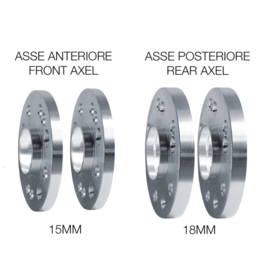 Simoni Racing Aluminium Spoorverbreder Set - 2x15mm(VA) - 2x18mm(AA) (Naaf 66,6mm) inclusief wielbouten - passend voor Audi diversen