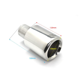 Ulter Sport Uitlaatsierstuk - Rond Ø100mm Big Rim - Lengte 180mm - Montage ->50mm - RVS