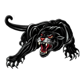 Sticker Panther -zwart - 33x23cm
