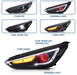 VLAND LED-koplampen voor Ford Focus 2015-2019 Mk III Facelift (mk 3.5) Z/O demonenogen Accessoires Met HID-lampen