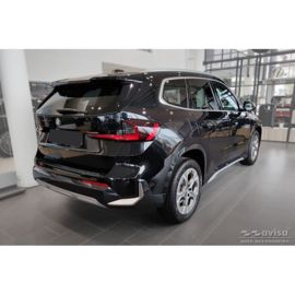 Zwart RVS Achterbumperprotector passend voor BMW X1 U11 / U11 xLine 2022- 'Ribs'