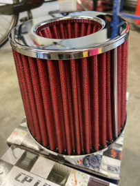 Air Filter 76mm Rood/Chroom