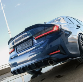 Oneway Achterspoiler passend voor BMW 3-Serie G20 Sedan incl. M-Pack & M340i 2018-2022 & 2022- & M3 G80 Sedan 2022- - Versie 2 - Glanzend zwart