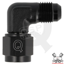 Adapter 90° female / male draaibaar D16 – Zwart