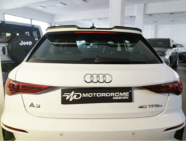 Motordrome Dakspoiler (Spoiler Cap) passend voor Audi A3 (8Y) Sportback S-Line / S3 / RS3 2020-2024 incl. Facelift 2024- (ABS Glanzend zwart)
