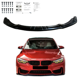 Oneway Voorspoilerlip passend voor BMW M3 F80 2014-2018 - Glanzend zwart