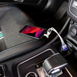 Universele 3-in-1 Autoladerset met aanstekerplug - 3A - USB - Type C